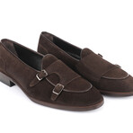 Bellville Short Cut Double Monk Loafers // Dark Brown (US: 7)