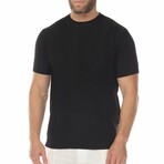 Men's Stylish Premium Knit Textured T-Shirt // Black (M)