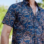 Men’s Radiant Abstract Short Sleeve Stretch Shirt (M)