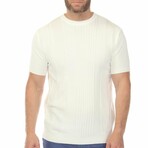 Men's Stylish Premium Knit Textured T-Shirt // White (M)