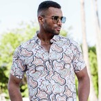 Men’s Multi Abstract Short Sleeve Stretch Shirt (M)