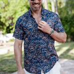 Men’s Radiant Abstract Short Sleeve Stretch Shirt (M)