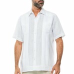 Men's 100% Linen Two-Pocket Design Guayabera Shirt // Short Sleeve (S)