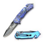 Spring Assisted Knife // DF-001 // Spider Web (Blue)