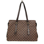 Louis Vuitton // Damier-Coated Canvas + Leather Chelsea Shoulder Bag // Damier Ebene + Brown // Pre-Owned