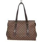 Louis Vuitton // Damier-Coated Canvas + Leather Chelsea Tote Bag // Damier Ebene + Brown // Pre-Owned