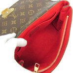Louis Vuitton // Monogram-Coated Canvas + Leather Saint Placide Shoulder Bag // Monogram Brown + Red // Pre-Owned