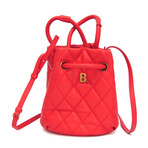 Balenciaga // Leather B Bucket Handbag // Red // Pre-Owned