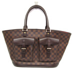 Louis Vuitton // Damier-Coated Canvas + Leather Handbag // Damier Ebene // Pre-Owned