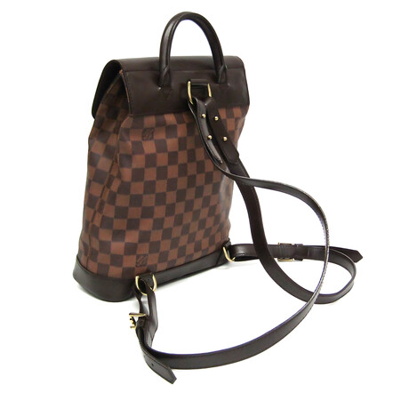 Louis Vuitton // Damier-Coated Canvas + Leather Soho Backpack // Damier Ebene // Pre-Owned