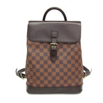 Louis Vuitton // Damier-Coated Canvas + Leather Soho Backpack // Damier Ebene // Pre-Owned