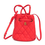 Balenciaga // Leather B Bucket Handbag // Red // Pre-Owned