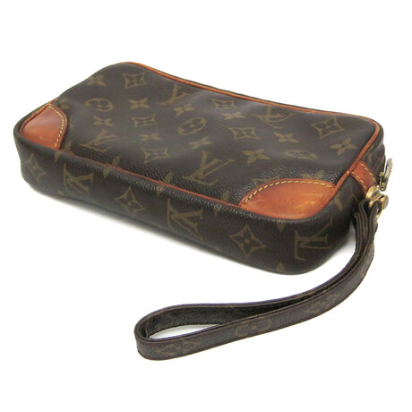Louis Vuitton // Monogram-Coated Canvas + Leather Marly Dragonne Clutch Bag // Monogram Brown // Pre-Owned