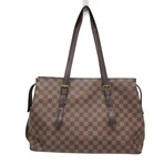 Louis Vuitton // Damier-Coated Canvas + Leather Chelsea Shoulder Tote Bag // Damier Ebene + Brown // Pre-Owned