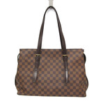 Louis Vuitton // Damier-Coated Canvas + Leather Chelsea Tote Bag // Damier Ebene + Brown // Pre-Owned