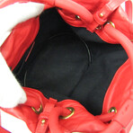 Balenciaga // Leather B Bucket Handbag // Red // Pre-Owned