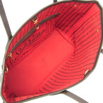 Louis Vuitton // Damier-Coated Canvas + Leather Neverfull Tote Bag // Damier Ebene // Pre-Owned