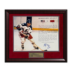 Mike Eruzione // 1980 Olympic USA Hockey // Signed Photo w/ Inscr. + Framed