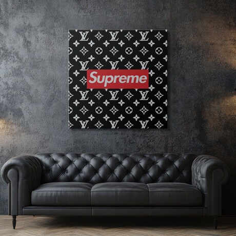 LV black Supreme by Art Mirano (18"H x 18"W x 1.5"D)