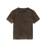 Gould // Short Sleeve Crew Knit Tee with Spray Effect // Sienna Brown (XS)
