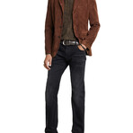 Gould // Short Sleeve Crew Knit Tee with Spray Effect // Sienna Brown (XS)