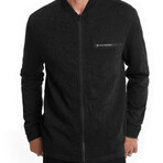 Webster // Long Sleeve Jacquard Sport Shirt // Black (XS)