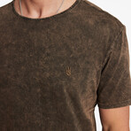 Gould // Short Sleeve Crew Knit Tee with Spray Effect // Sienna Brown (XS)