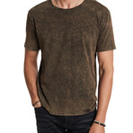 Gould // Short Sleeve Crew Knit Tee with Spray Effect // Sienna Brown (XS)