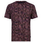 Ramsey // Short Sleeve Ikat Burnout Crew Knit Tee // Dry Fig (S)