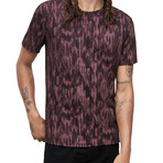 Ramsey // Short Sleeve Ikat Burnout Crew Knit Tee // Dry Fig (S)