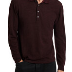 Presidio // Easy Fit — Long Sleeve Polo // Merlot (S)