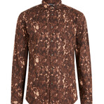 Slim // Fit Sport Shirt with Wire Collar // Burnt Clay (XS)