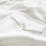 Arvon // Long Sleeve Knit Western Knit Shirt // White (M)