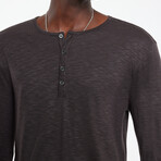 Danville // Regular Fit — Long Sleeve Henley // Espresso (XS)
