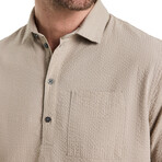 Maurice // Popover Shirt in Printed Fabric // Shadow Grey (XS)