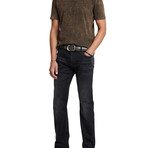 Gould // Short Sleeve Crew Knit Tee with Spray Effect // Sienna Brown (XS)