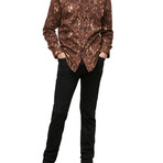 Slim // Fit Sport Shirt with Wire Collar // Burnt Clay (XS)