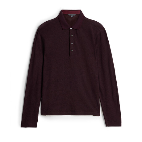Presidio // Easy Fit — Long Sleeve Polo // Merlot (S)