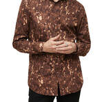 Slim // Fit Sport Shirt with Wire Collar // Burnt Clay (XS)