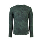 Atkins // Long Sleeve Chipped Wall Print Sport Shirt // Dried Sage (S)