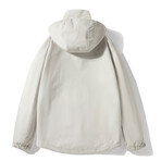 High Neck Zip-Up Hooded Jacket  // Milky (S)