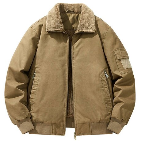 Fleece Lined Bomber Jacket // Camel (XS)