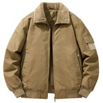 Fleece Lined Bomber Jacket // Camel (XL)