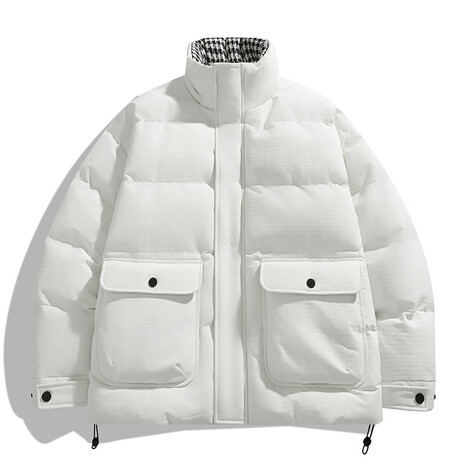 High Neck Puffer Jacket // White (XS)