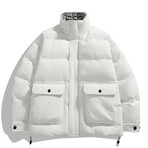 High Neck Puffer Jacket // White (S)