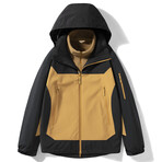 Blocked High Neck Zip-Up Hooded Jacket  // Yellow (XS)
