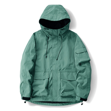 Zip-Up Hooded Jacket // Green (XS)