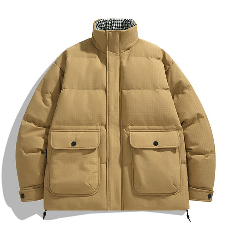 High Neck Puffer Jacket // Yellow (XS)