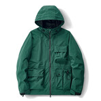 Zip-Up Utility Hooded Jacket // Green (XS)