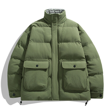 High Neck Puffer Jacket // Green (XS)